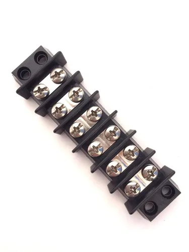 Bloque de terminales marino 6 circuitos latón niquelado calidad 0113-10-3640-06 Dinkle 10 a 18 AWG calibre 35A 600V