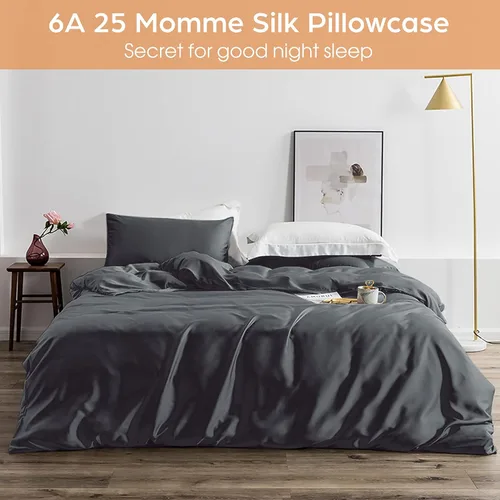 Miniatura 5 de Funda de almohada de seda para cabello y piel, paquete de 2 fundas de almohada 100% seda de morera 25 momme, 600 hilos, fundas de almohada de seda