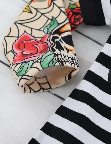 Miniatura 5 de Ropa de bebé niño, ropa de bebé niño con letras impresas, mameluco con mangas de tatuaje para niño