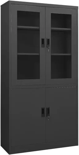 Miniatura 34 de Archivador de metal de 2 cajones, archivador de acero para oficina con cerradura para el hogar y la oficina, 35.4 x 18.1 x 28.5 pulgadas (blanco)