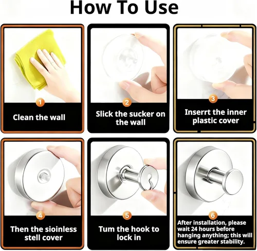 Miniatura 3 de Ganchos de ventosa para coronas en vidrio, ganchos de corona para puertas delanteras, ganchos para toallas para baños, modelo de soporte