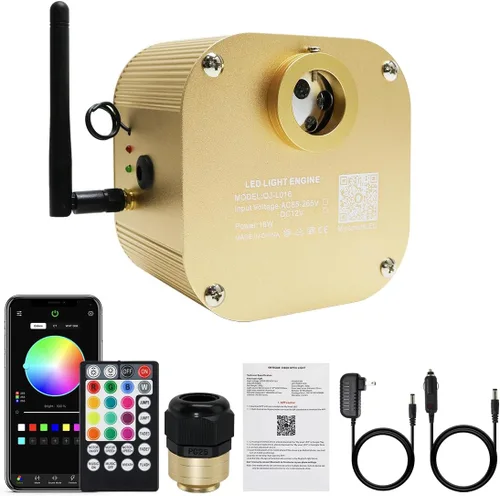 Miniatura 13 de AKEPO 4 Color 36W RGBW Luz de Fibra Óptica Parpadeante Solo Fuente de Luz, 4 Puertos RGBW Parpadeante + Activado por Música + Control a través