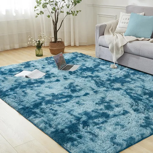 Miniatura 11 de Andency Alfombras suaves color burdeos para sala de estar, dormitorio, 5 x 8 pies, alfombra de noche lanuda esponjosa, antideslizante, alfombra
