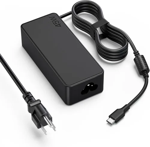 Cargador USB C Chromebook de 45 W compatible con HP Chromebook 14 x360 11-ae 11-ea 14-ca, Lenovo 100e 300e 500e, Acer Spin 311 514, Samsung