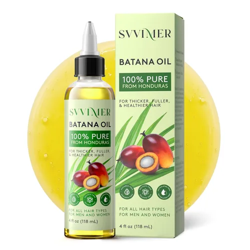 Svvimer Aceite de batana para el crecimiento del cabello, Dr. Sebi 100% puro y crudo de Honduras, orgánico y natural, promueve el grosor del cabello