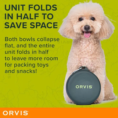 Miniatura 3 de Orvis Comedero plegable de viaje para mascotas con plato de comida y agua, 2 en 1, sin BPA, silicona de grado alimenticio, cuencos de viaje