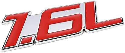 Miniatura 3 de Etiqueta adhesiva de aleación de aluminio rojo/cromo para la puerta del maletero del auto. Etiqueta adhesiva para el emblema del parachoques, rojo