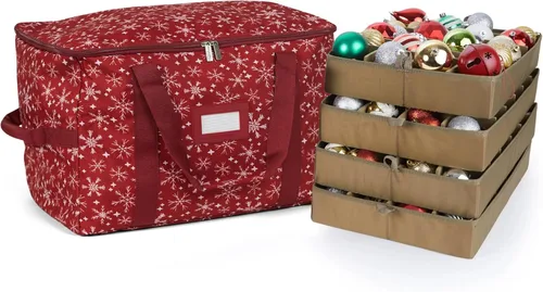 Miniatura 48 de Covermates Keepsakes Bolsa de almacenamiento ajustable para adornos, poliéster resistente, separadores acolchados y bandejas FlexGrid, organizador