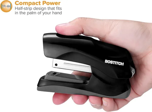 Miniatura 4 de Bostitch Office - Engrapadora resistente, capacidad de 40 hojas, sin atascos, media tira, cabe en la palma de la mano, para aula, oficina o paquete