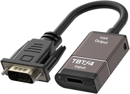 [Thunderbolt 3/4/5]USB Type-C to VGA Adapter Conversion 1080P@60Hz for External Video Card Multi Monitor, Desktop, Laptop, HDTV, Monitor, Projector