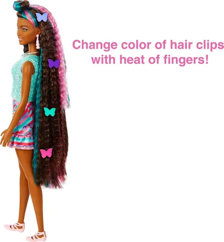 Miniatura 6 de Barbie Muñeca Totally Hair, temática de mariposa con cabello de fantasía de 8.5 pulgadas y 15 accesorios de peinado