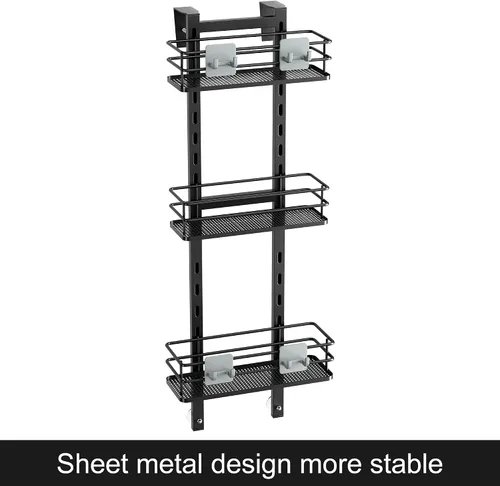 Miniatura 9 de Orimade Organizador ajustable para colgar sobre la puerta de la ducha con ganchos, estante organizador de baño, estante de almacenamiento, cesta
