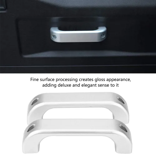 Miniatura 4 de Keenso Manija de agarre de puerta interior plateada para defensor, manija de puerta interior de cromo de aleación de aluminio para Defender 110 90