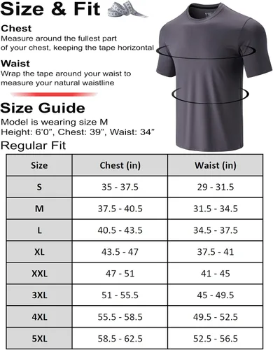 Miniatura 7 de Paquete de 5 camisetas de manga corta, con cuello redondo y de secado rápido para hombre, camisetas deportivas para correr, entrenar o ir al gimnasio