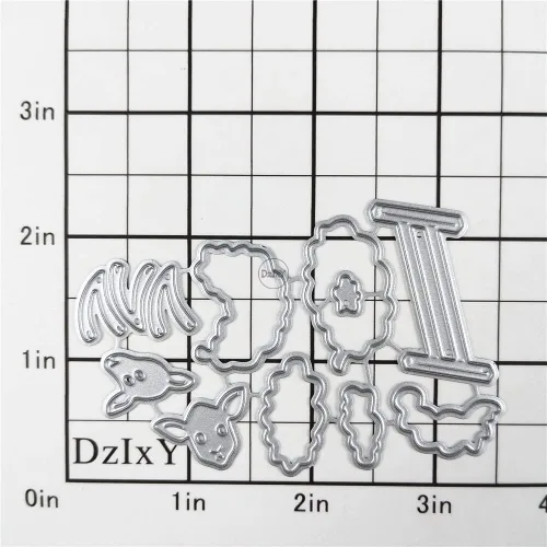 Miniatura 2 de DzIxY Adorables troqueles de corte de metal para valla de ovejas para hacer tarjetas, juegos de troqueles de papel en relieve, plantillas para 17