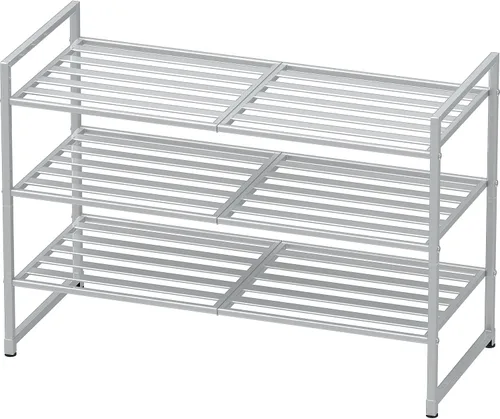 Miniatura 6 de Simple Houseware - Zapatero apilable de 3 niveles, superficie en rejilla, color negro