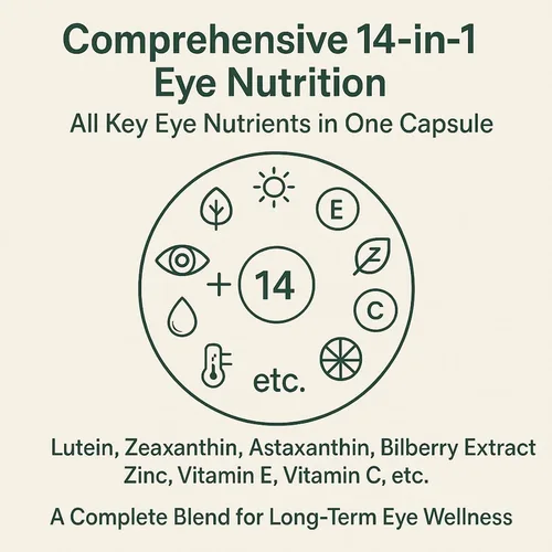 Miniatura 3 de Fórmula avanzada 14 en 1 para los ojos – Suplemento de vitaminas y minerales para los ojos con luteína, zeaxantina, zinc y extracto de arándano