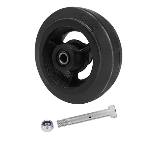 Miniatura 11 de Ruedas de 6 pulgadas para carrito, ruedas resistentes para ruedas industriales, ruedas de goma sobre hierro fundido, juego de 4 ruedas para carrito