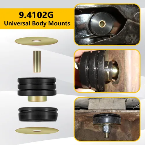 Miniatura 4 de 9.4102G - Cojinetes universales para montaje en el cuerpo, soportes y aisladores universales de poliuretano, incluyendo 4 arandelas, 2 fundas y 4