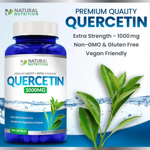 Miniatura 4 de Vitamina natural Quercetina Máxima Fuerza 1000mg 200 Cápsulas Sin Gluten Sin OMG