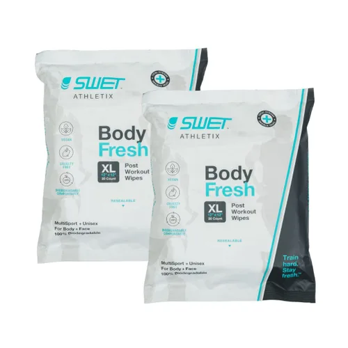 Toallitas de ducha XL (2 unidades, 40 unidades) - Limpieza después del entrenamiento sin enjuague para el cuerpo, la cara y las manos.