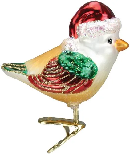 Miniatura 9 de Old World Christmas Adornos: Colección de observador de aves adornos soplados de vidrio para árbol de Navidad, pájaro carpintero