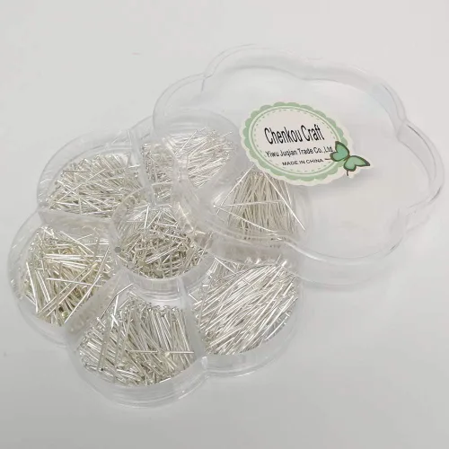 Miniatura 3 de Chenkou Craft 700 pines de cabeza plana surtidos de 7 tamaños para hacer joyas (plata, mezcla)