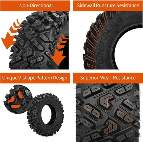 Miniatura 5 de FORERUNNER - Neumáticos ATV 25x8-12, todo terreno, 6PR 25x8x12, ATV, UTV, Trail Mud Sand Off-Road (paquete de 2, sin cámara) FORERUNNER 6PR