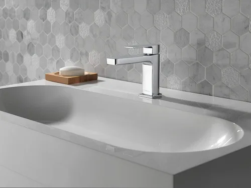 Miniatura 3 de Peerless Xander - Llave cromada de lavabo de un solo orificio para baño, con una sola manija, montaje de drenaje Mate negro