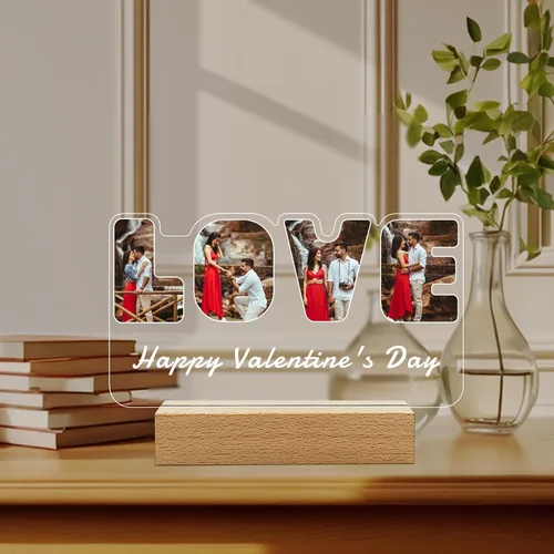 Miniatura 3 de Regalos de fotos personalizados para novio, novia, mujer, pareja, marcos de fotos personalizados, placa acrílica, luz nocturna para mejor amigo