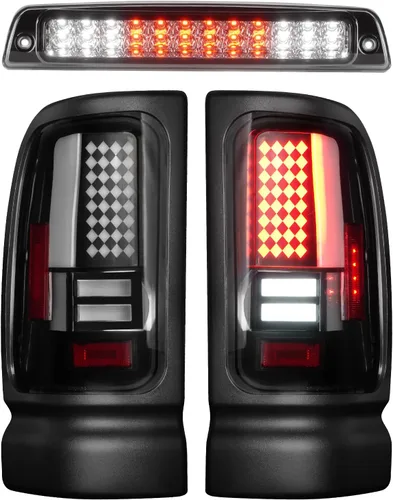 Miniatura 11 de Conjunto de luz trasera LED + tercera luz de freno para Dodge Ram 1500 1994-2001, para Dodge Ram 2500 3500 1994-2002, luces traseras y luz de freno