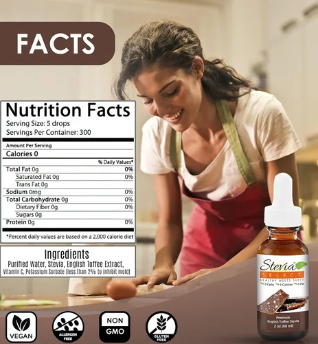 Miniatura 4 de Stevia Drops Butterscotch, English Toffee, & Vanilla Stevia Select Keto Coffee Sugar-Free Stevia Flavors Bundle (3) Pack