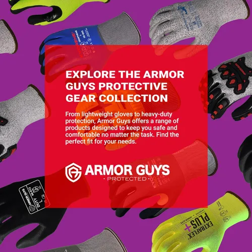 Miniatura 9 de Armor Guys Guantes de trabajo protectores extraflex con forro de nailon gris, revestimiento de palma de nitrilo de microespuma, guantes resistentes
