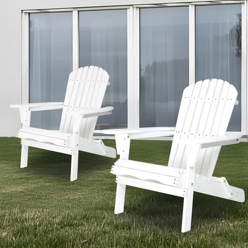 Miniatura 5 de Hemlock - Juego de muebles de madera para patio, silla Adirondack plegable, juego de bar de patio con sillas para balcón, sillas para patio Blanco