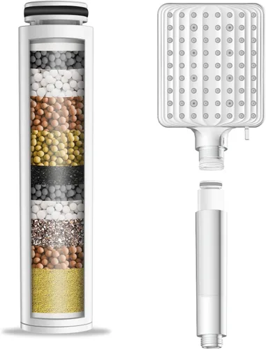 Miniatura 2 de Filtro de cabezal de ducha para ducha de mano, 1 paquete de filtros de suavizante de agua de repuesto para agua dura - Eliminar cloro y sustancias