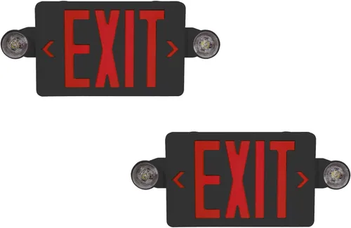 Miniatura 12 de CM MZY Señal de salida LED con luces de emergencia, luz de señal de salida con batería de respaldo, luces de emergencia de letra roja con dos Rojo