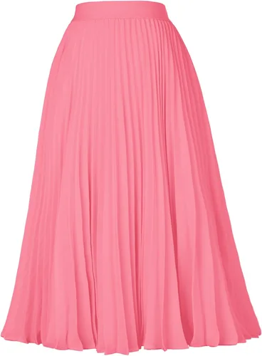 Miniatura 53 de GRACE KARIN - Falda plisada de gasa para mujer, con cintura alta y elástica, vuelo, corte acampanado y longitud por debajo de la rodilla