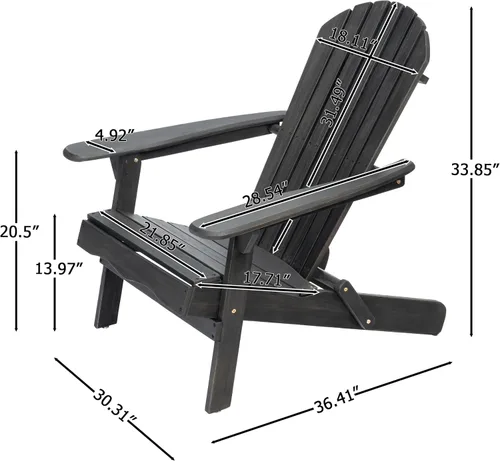 Miniatura 2 de Folding Adirondack Chair: Acacia Wood Patio Seating with Rustic Design - Compact Foldable Outdoor Furniture for Vacation Homes & Backyard Relaxation