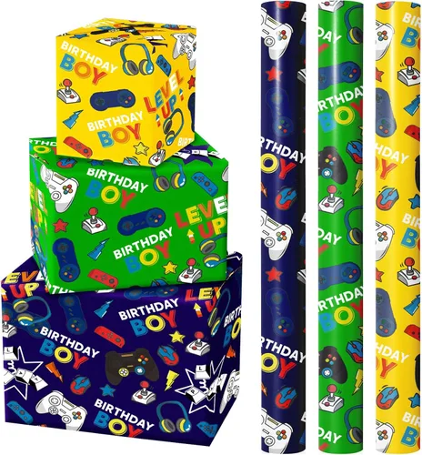 Miniatura 22 de WRAPAHOLIC - Papel de regalo para baby shower con diseño de oso - Rollo mini - 3 rollos - 17 pulgadas x 120 pulgadas - Papel de regalo con lazo