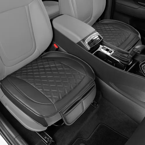Miniatura 9 de Motor Trend Funda para Asiento Trasero - Funda de Asiento Trasero de Cuero Sintético Beige con Costuras en Diamante para Coches, Camiones, SUV