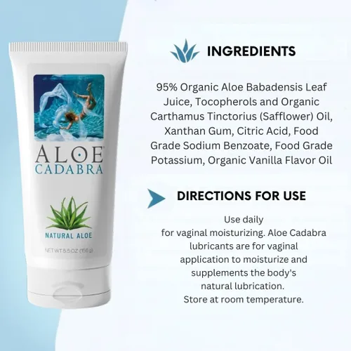 Miniatura 2 de Aloe Cadabra Lubricante Personal Natural a Base de Agua y Humectante Vaginal, Lubricante de Aloe Orgánico para Hombres, Mujeres y Parejas, Sin