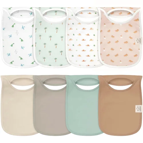 Miniatura 19 de KeaBabies Paquete de 8 baberos para bebé para niños y niñas, baberos sin botones para bebés que babean durante la dentición, recién nacidos, suaves