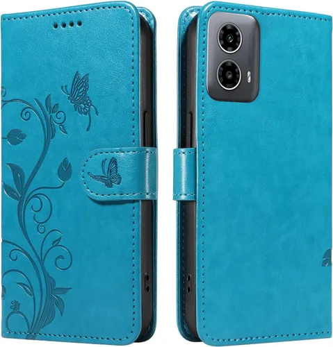 Miniatura 100 de Funda para Motorola Moto E22/E22i, piel sintética, con tarjetero y correa para la muñeca, a prueba de golpes, funda magnética para Motorola Moto Rojo