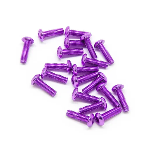 Miniatura 4 de 20pcs M3x10mm Tornillos de cabeza de botón 6063 Aluminio Hex Socket (colores anodizados) (negro)
