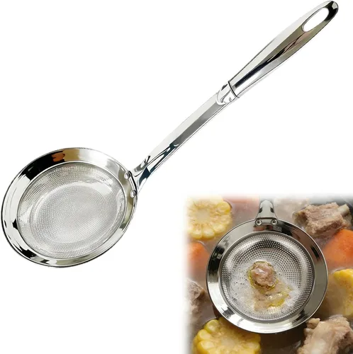 Miniatura 7 de Colador de acero inoxidable, colador de malla extrafina de 2024 con asa, colador de aceite y alimentos, accesorio de cocina (pequeño+grande)