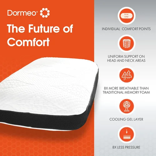 Miniatura 7 de Dormeo Almohada de cama tamaño King oscuro con tecnología Octaspring, gel transpirable reversible y espuma viscoelástica para soporte de cuello