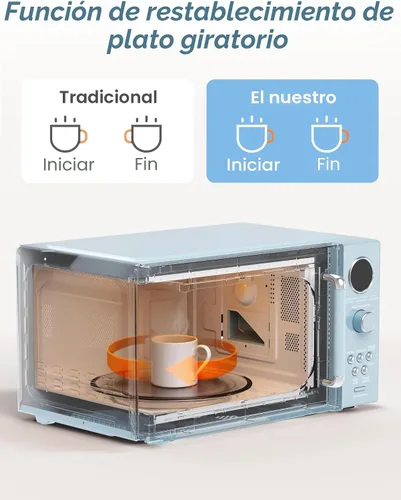 Miniatura 6 de COMFEE' Horno microondas retro, microondas pequeño con 6 menús automáticos, microondas compacto de encimera de 0.9 pies cúbicos con cocción 0.9 pies