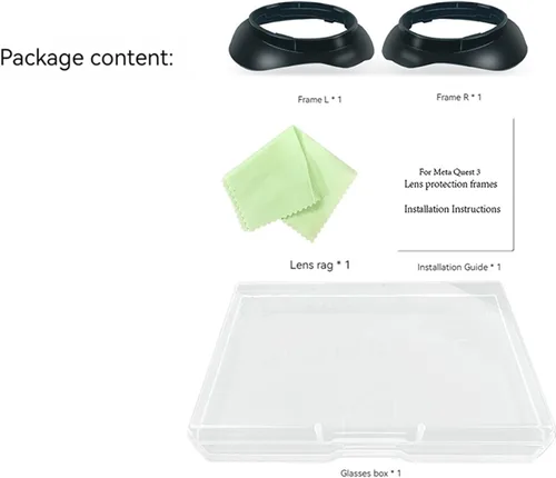 Miniatura 7 de Miopía Gafas Espaciador Anillos Marcos para Meta Quest 3 VR Auricular Lente Resistente A Los Arañazos Protector Miopía Gafas Parachoques