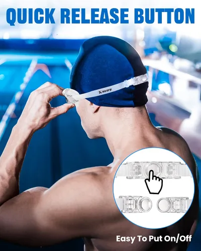 Miniatura 7 de Keary Gafas de natación para adultos para hombres y mujeres, gafas de natación para jóvenes, protección UV, antivaho, gafas de agua para piscina Gris