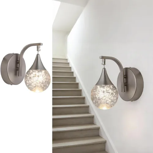 Miniatura 12 de Aplique de pared de luna para interiores, lámpara de pared de cristal, moderna, regulable, luz LED de pared para dormitorio, baño, sala de estar